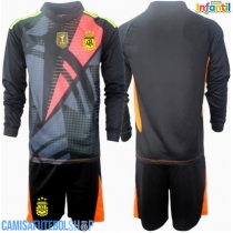 Camisa de time de futebol Argentina Goleiro Replicas 1º Equipamento Infantil Copa America 2024 Manga Comprida (+ Calças curtas)